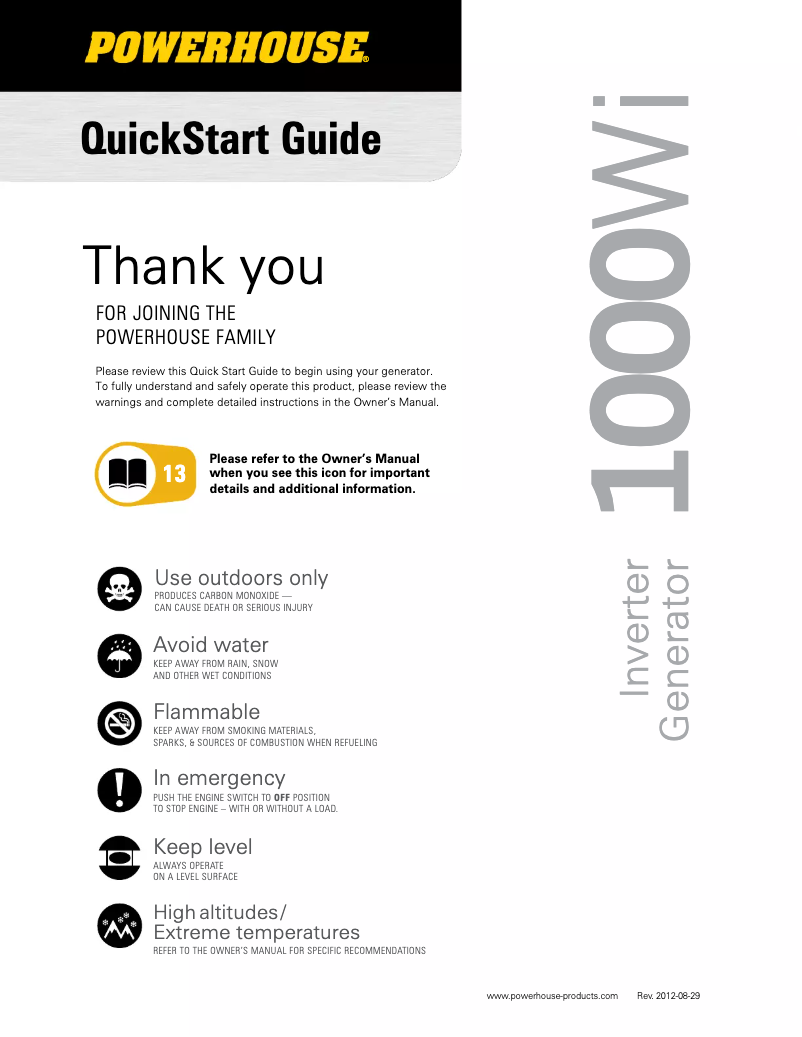 Image de la première page du manuel de l'appareil 1000Wi