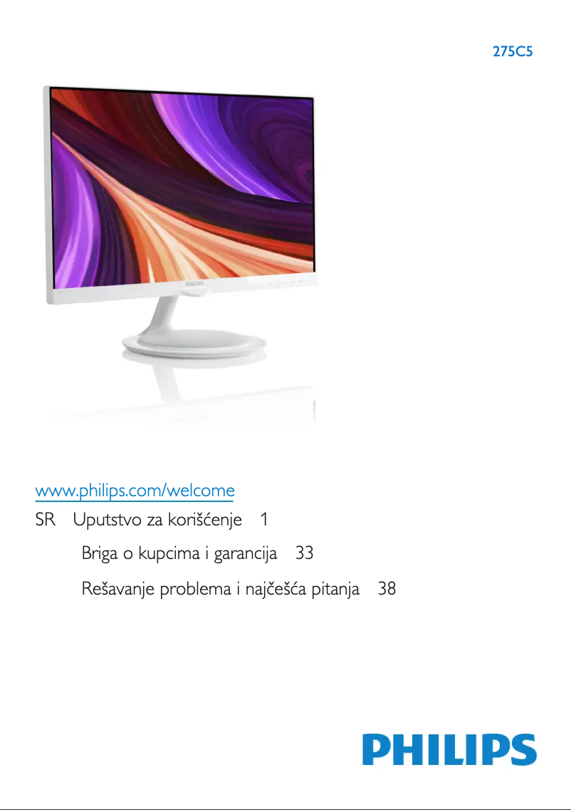 Page n°1 - Manuel utilisateur Philips Brilliance 275C5QSW