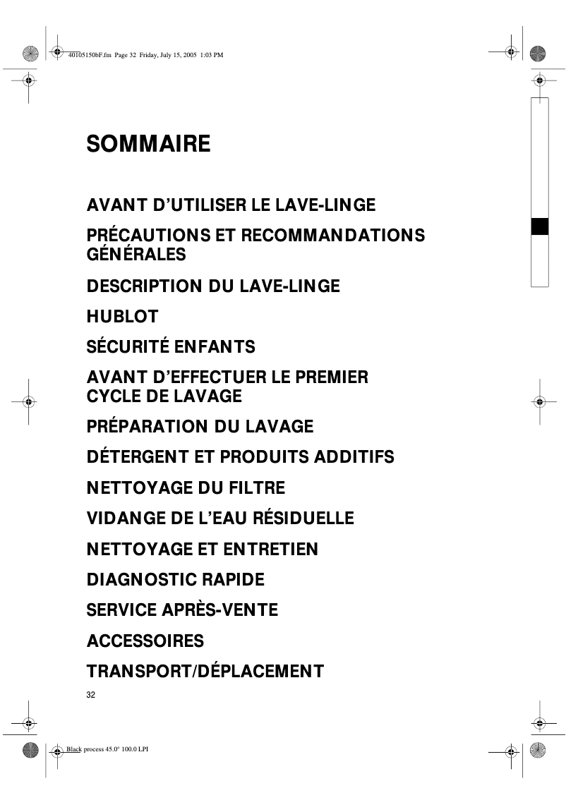 Page 1 de la notice Manuel utilisateur Bauknecht WAK 7660