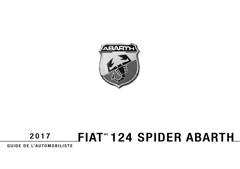Image de la première page du manuel de l'appareil 124 Spider Abarth (2017)