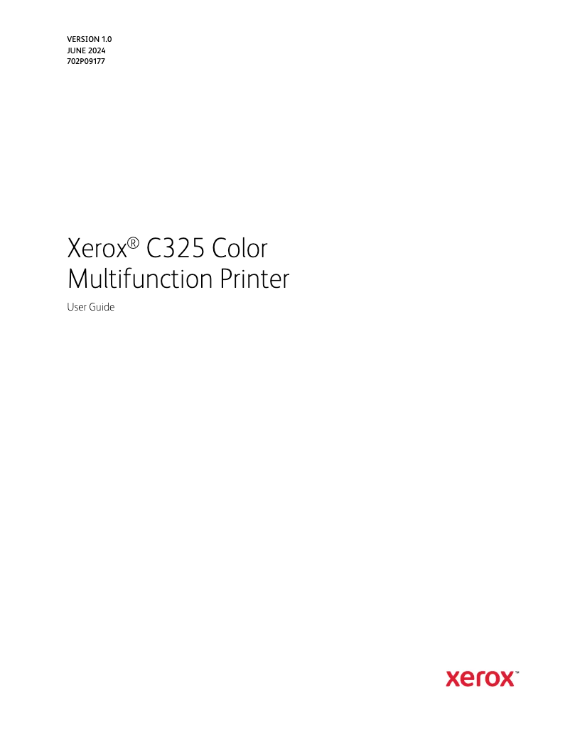 Page n°1 - Manuel utilisateur Xerox C325 Color