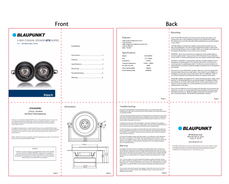Image de la première page du manuel de l'appareil GTX350PRO