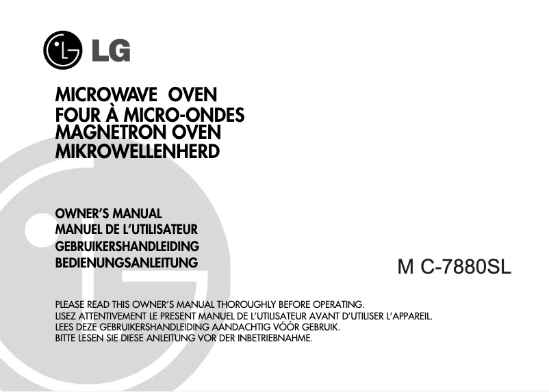 Image de la première page du manuel de l'appareil MC-7880SL