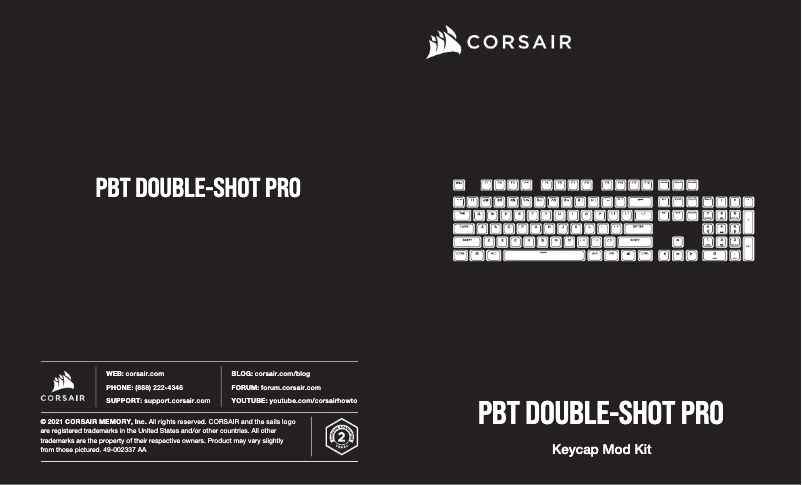 Page 1 de la notice Manuel utilisateur Corsair PBT Double-Shot Pro
