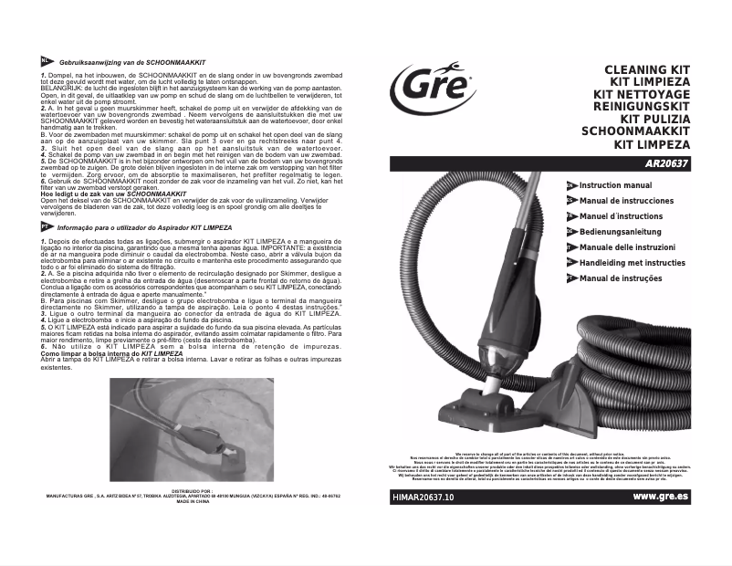 Imagen de la primera página del manual del dispositivo AR20637 (CN)