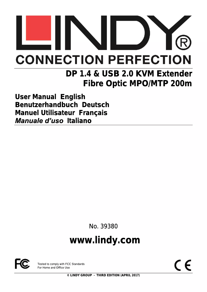 Page 1 of the manual User Manual Lindy 39380