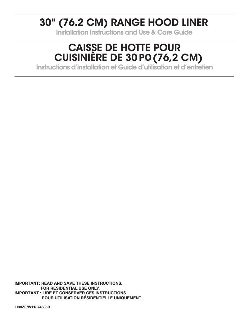 Page n°1 - Manuel utilisateur JennAir UVL5430JSS