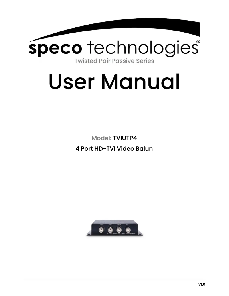 Image de la première page du manuel de l'appareil TVIUTP4