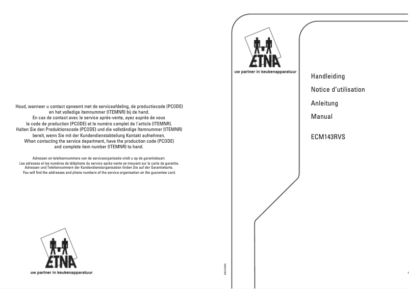 Page 1 de la notice Manuel utilisateur Etna ECM143