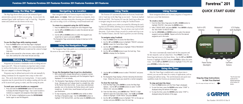 Página 1 del manual Manual de usuario Garmin Foretrex 201