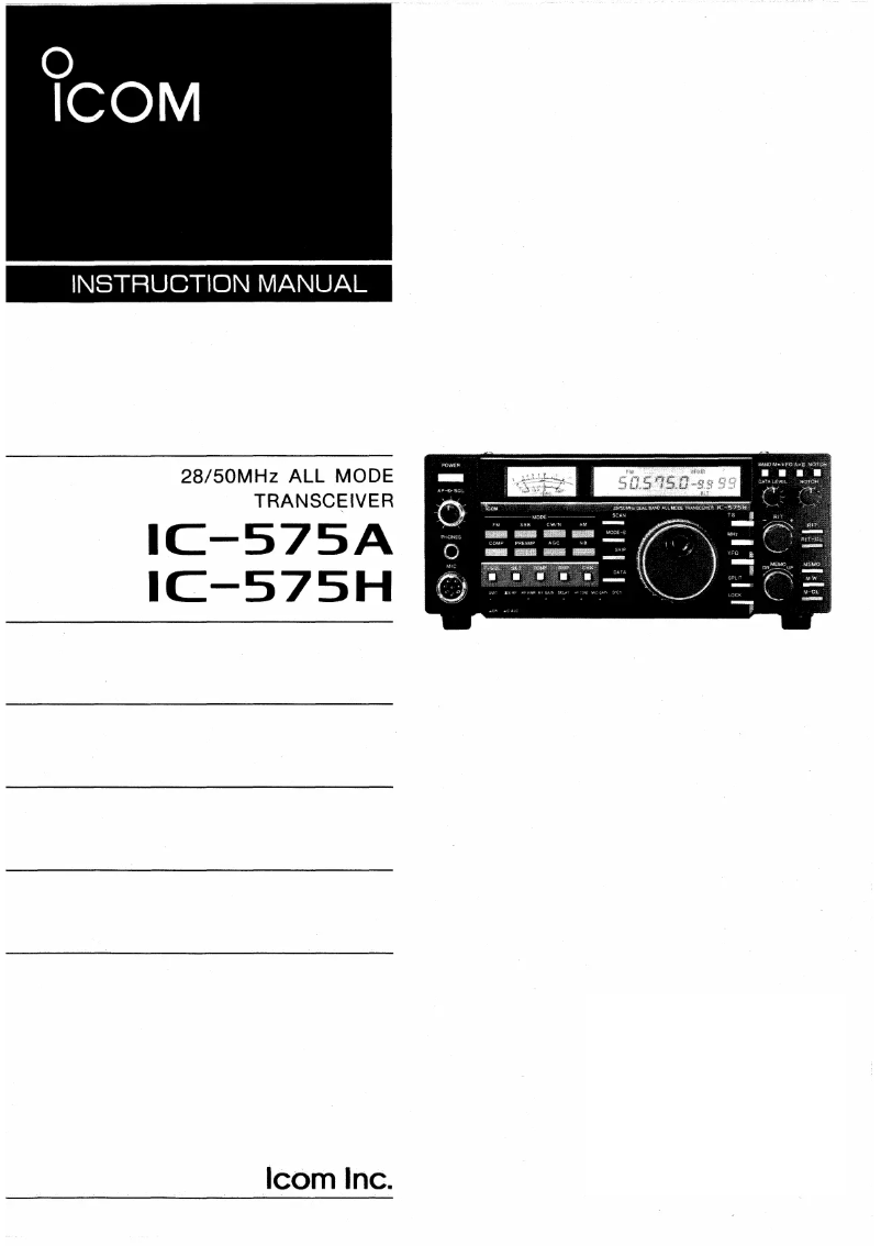 Page n°1 - Manuel utilisateur ICOM IC-575A