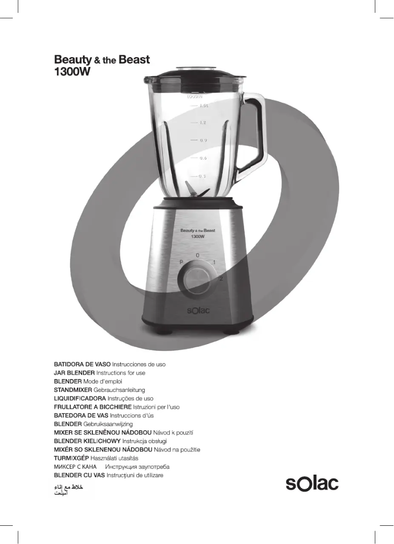Page 1 de la notice Manuel utilisateur Solac Beauty & the Beast 1300W BV5726