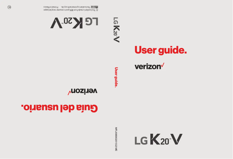 Page 1 de la notice Manuel utilisateur LG K20 V