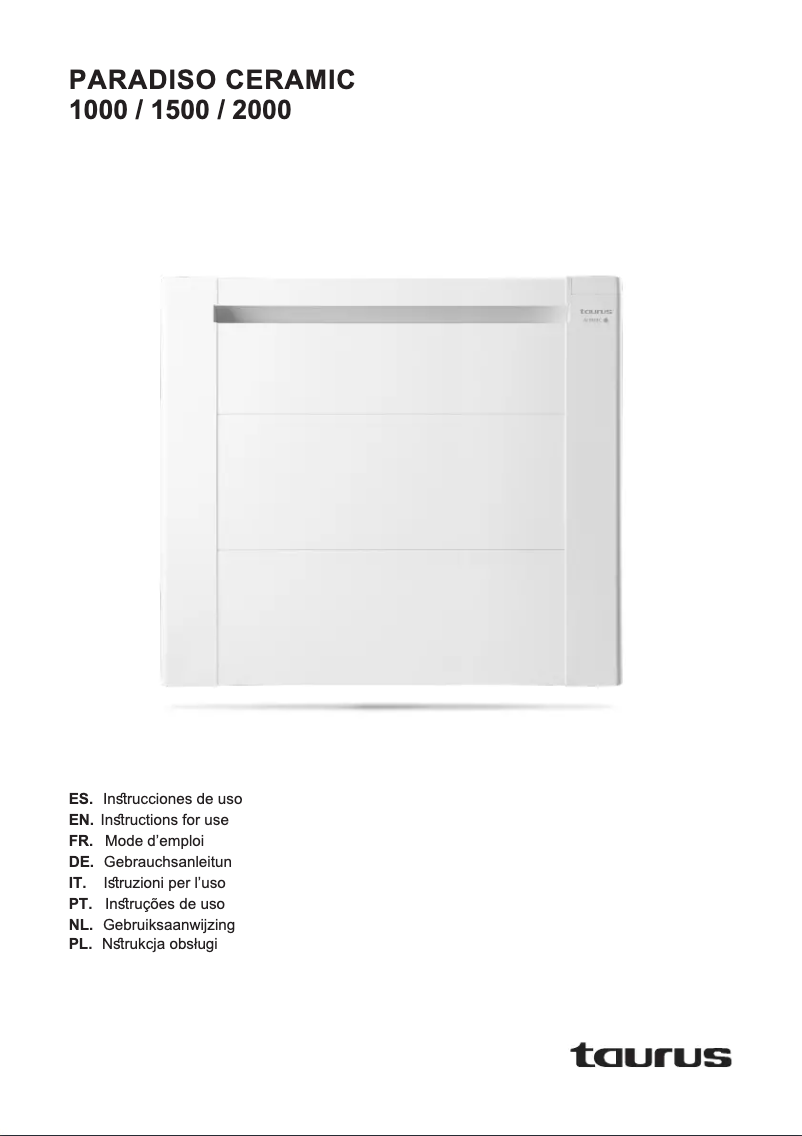 Image de la première page du manuel de l'appareil Paradiso Ceramic 1000