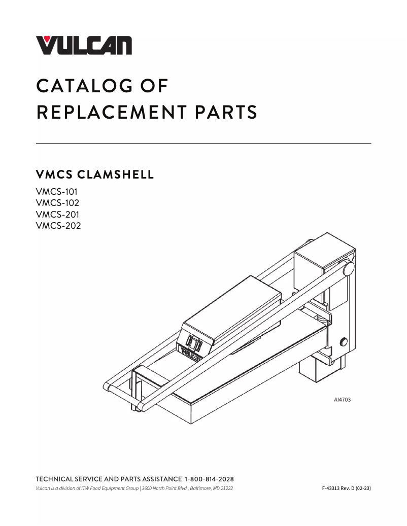 Page 1 de la notice Catalogue Vulcan VMCS-101