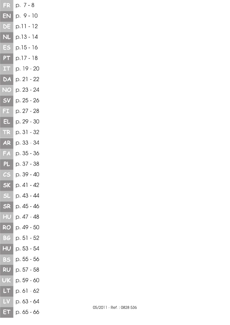 Page 1 de la notice Manuel utilisateur Tefal Masterchef 8000 DO660