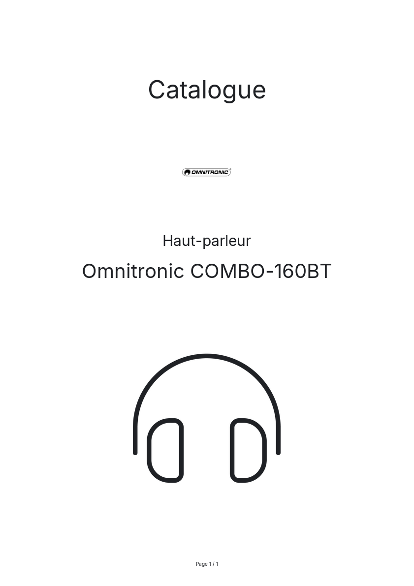 Page n°1 - Catalogue Omnitronic COMBO-160BT