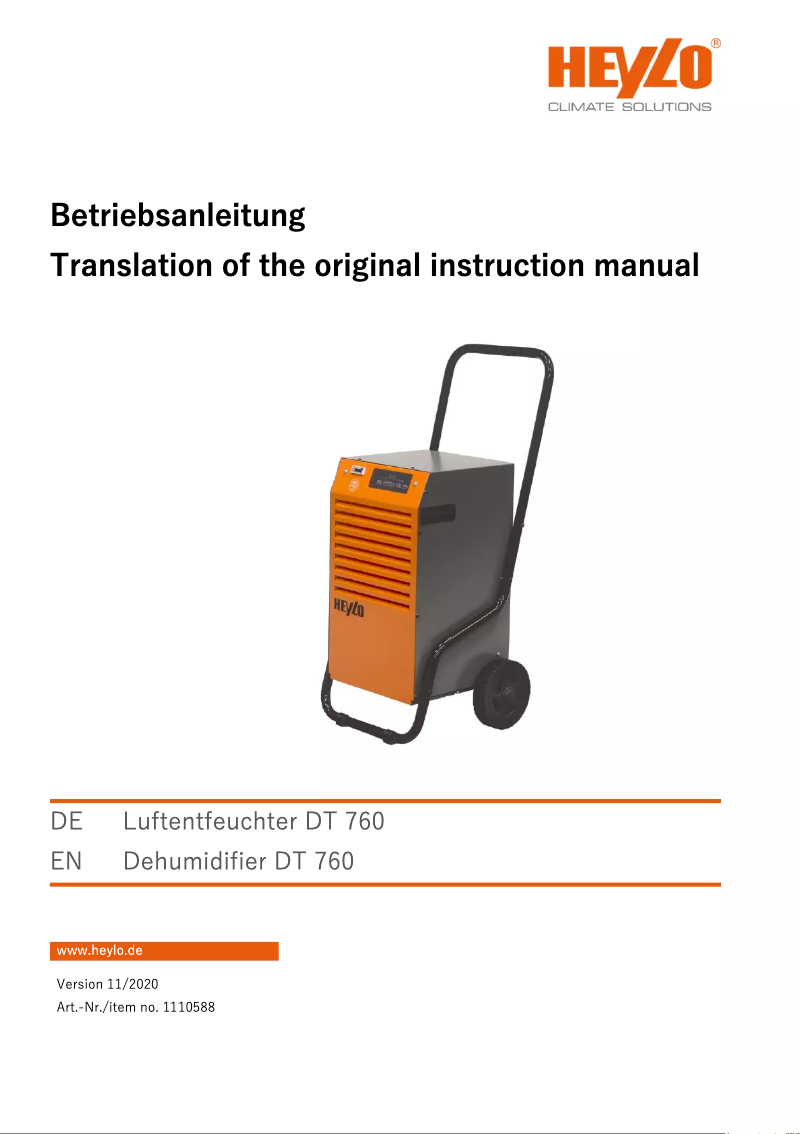 Page n°1 - Manuel utilisateur Heylo DT 760