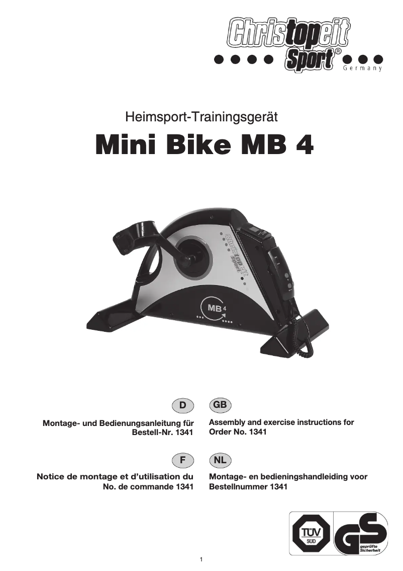 Página 1 del manual Manual de usuario Christopeit MB 4