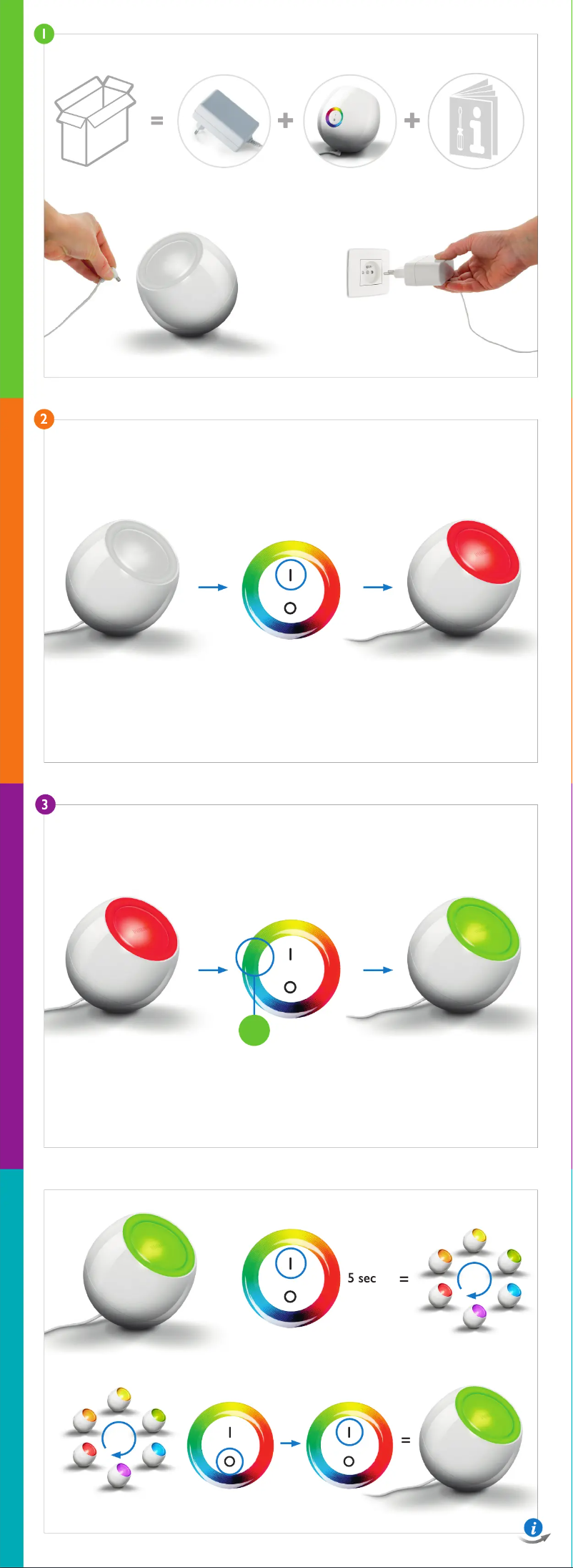 Page 1 de la notice Manuel utilisateur Philips LivingColors 70019/30/PH