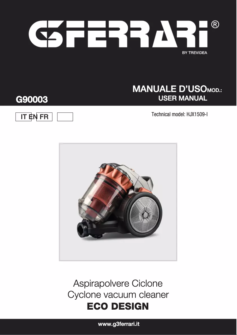 Page 1 de la notice Manuel utilisateur G3 Ferrari ECO Design G90003
