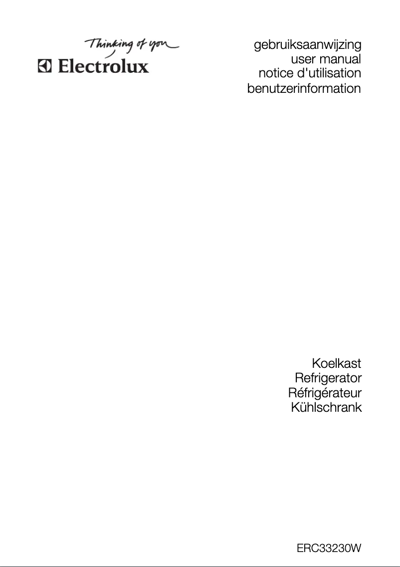 Page 1 de la notice Manuel utilisateur Electrolux ERC33230W