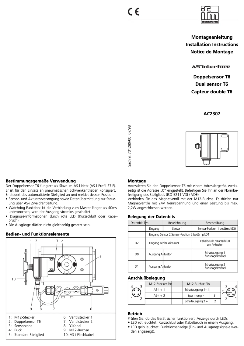 Page n°1 - Manuel utilisateur IFM AC2307