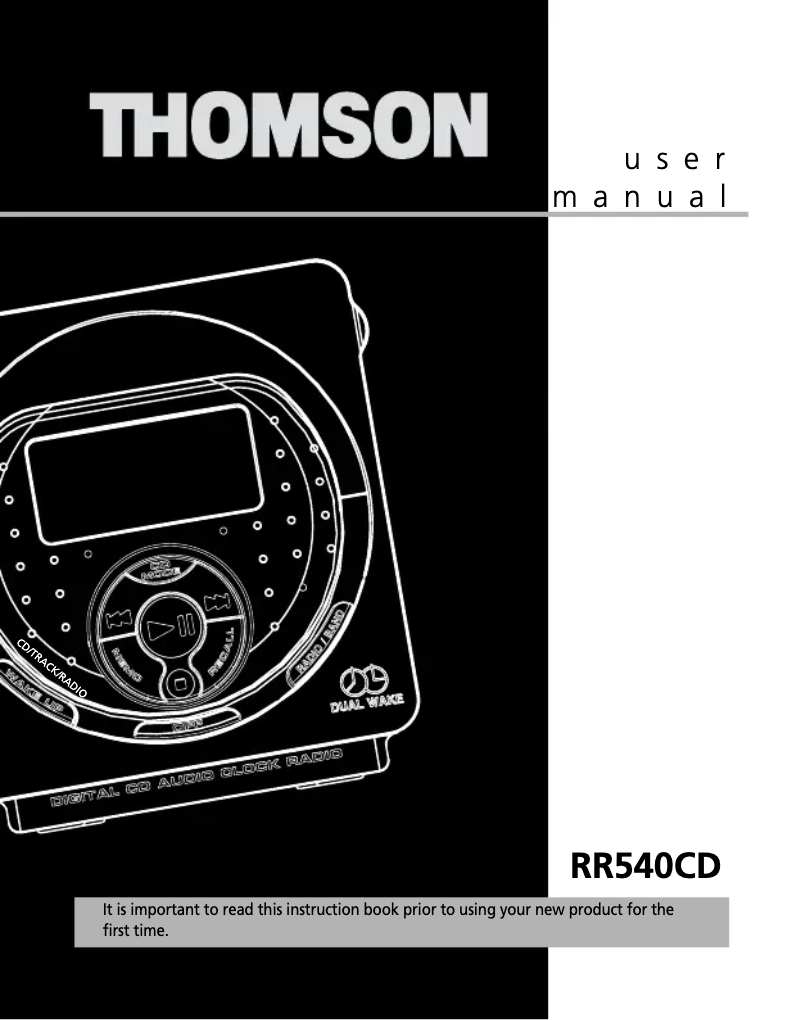 Page 1 de la notice Manuel utilisateur Thomson RR540