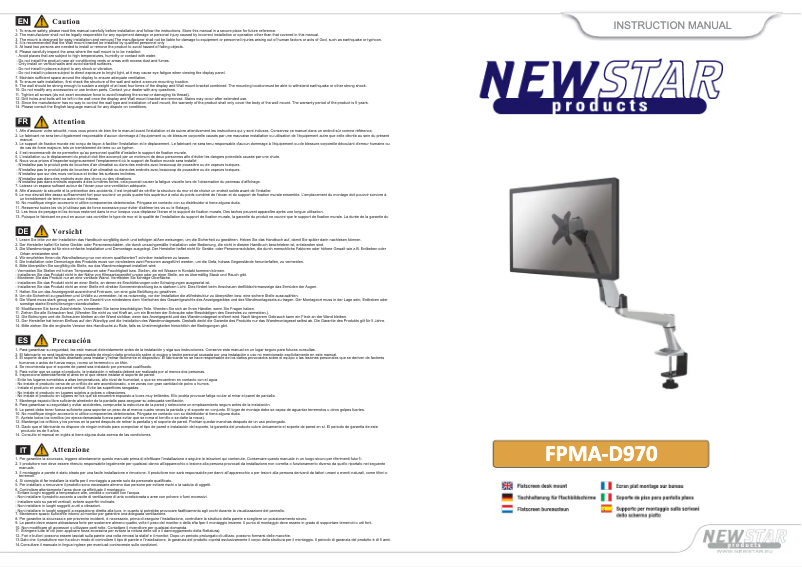 Page n°1 - Manuel utilisateur Newstar FPMA-D970