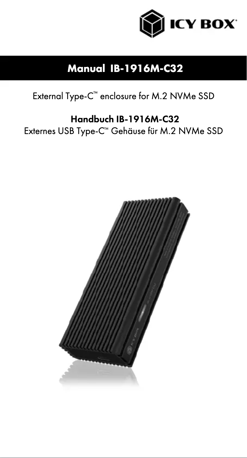 Página 1 del manual Manual de instrucciones Icy Box IB-1916M-C32