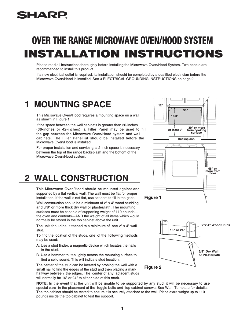 Page n°1 - Guide d'installation Sharp SMO1854DS