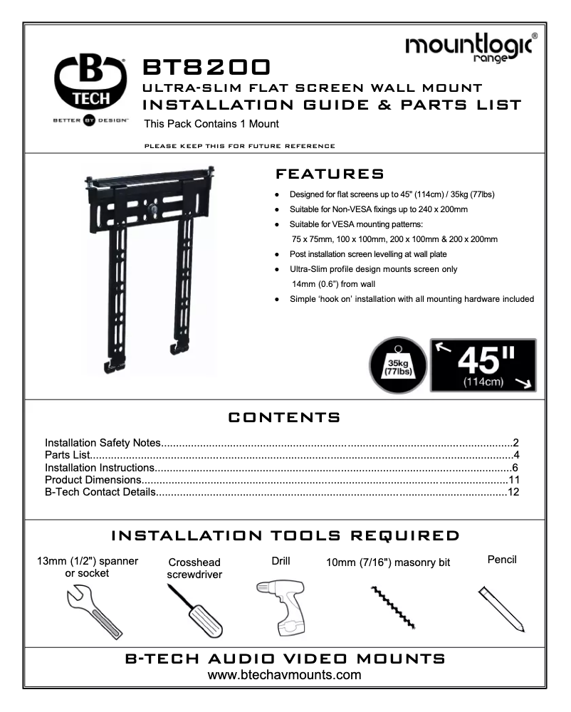 Página 1 del manual Manual de usuario B-Tech BT8200