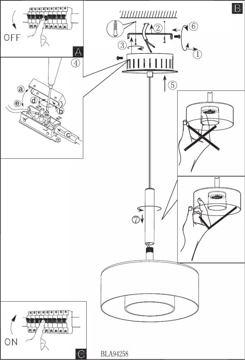 Page 1 de la notice Manuel utilisateur Eglo Estosa