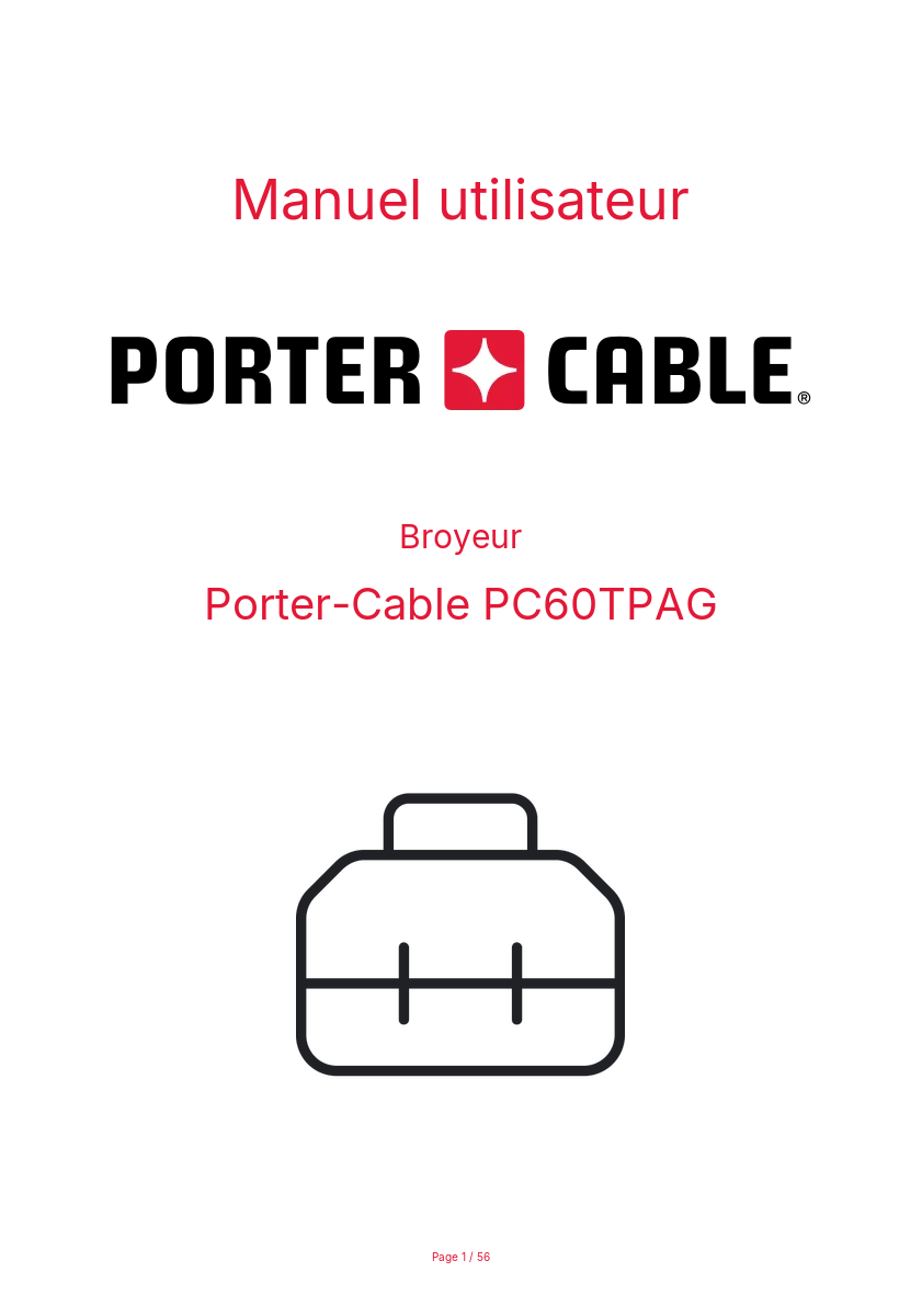 Image de la première page du manuel de l'appareil PC60TPAG