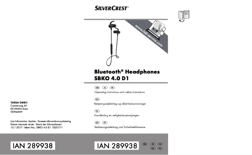 Page 1 de la notice Manuel utilisateur SilverCrest SBKO 4.0 D1