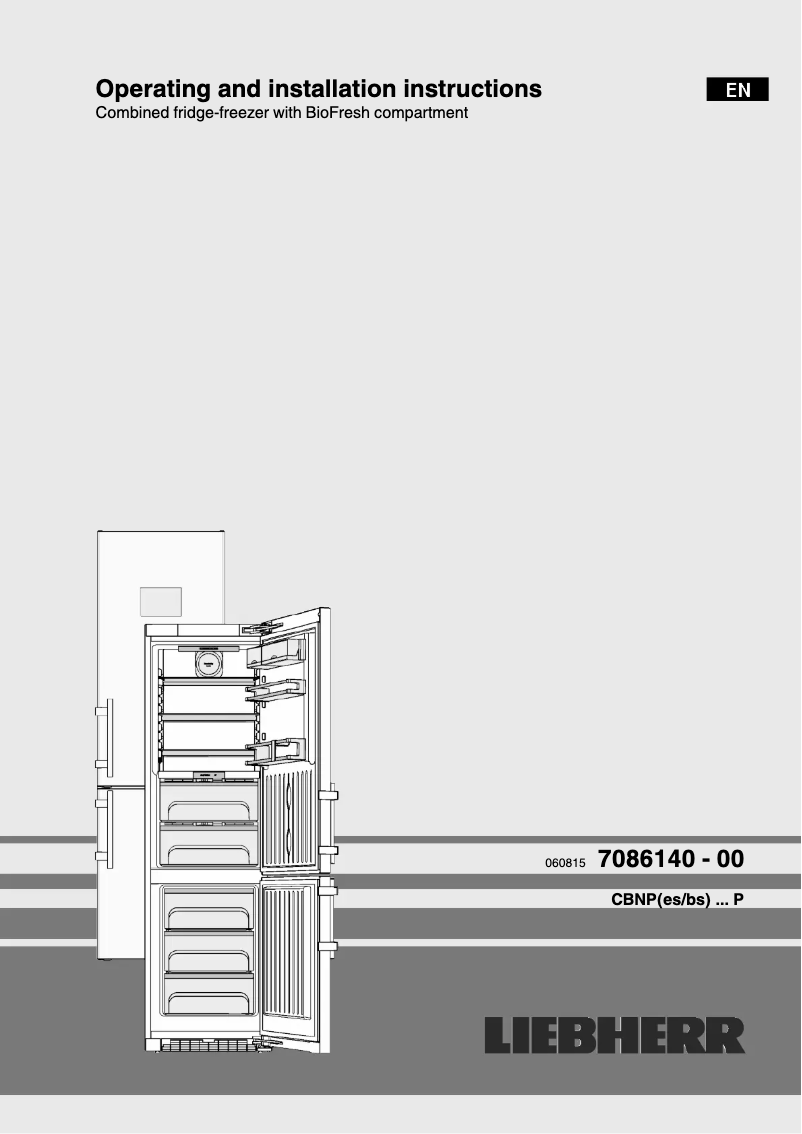 Page 1 de la notice Manuel utilisateur Liebherr CBNPbs 4858 Premium BioFresh NoFrost