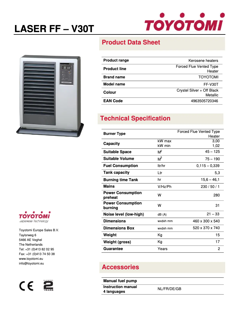 Image de la première page du manuel de l'appareil FF V30T