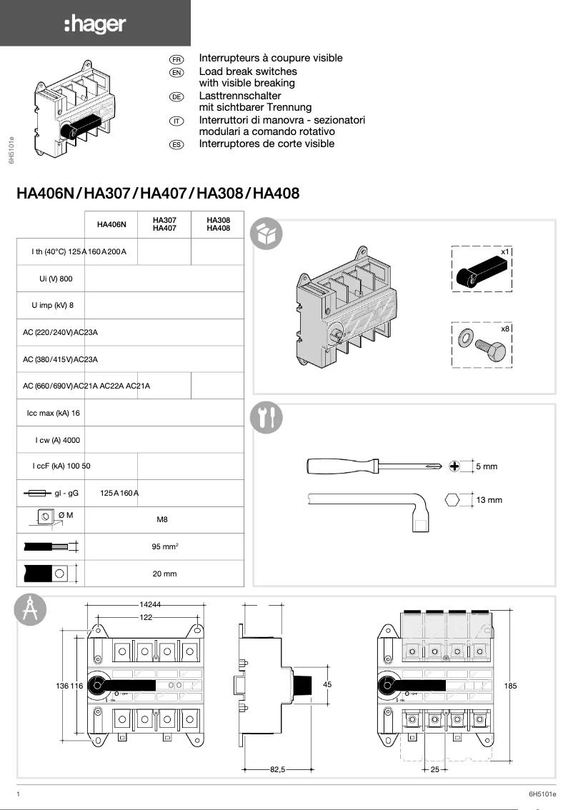 Image de la première page du manuel de l'appareil HA406N