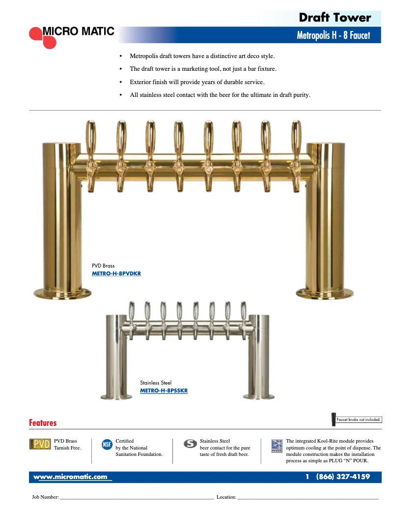 Page 1 de la notice Manuel utilisateur Micro Matic METRO-H-8PSSKR