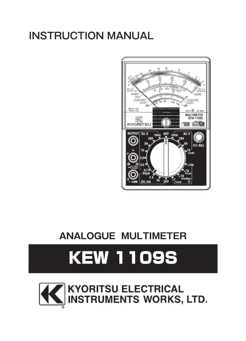 Página 1 del manual Manual de usuario Kyoritsu KEW 1109S