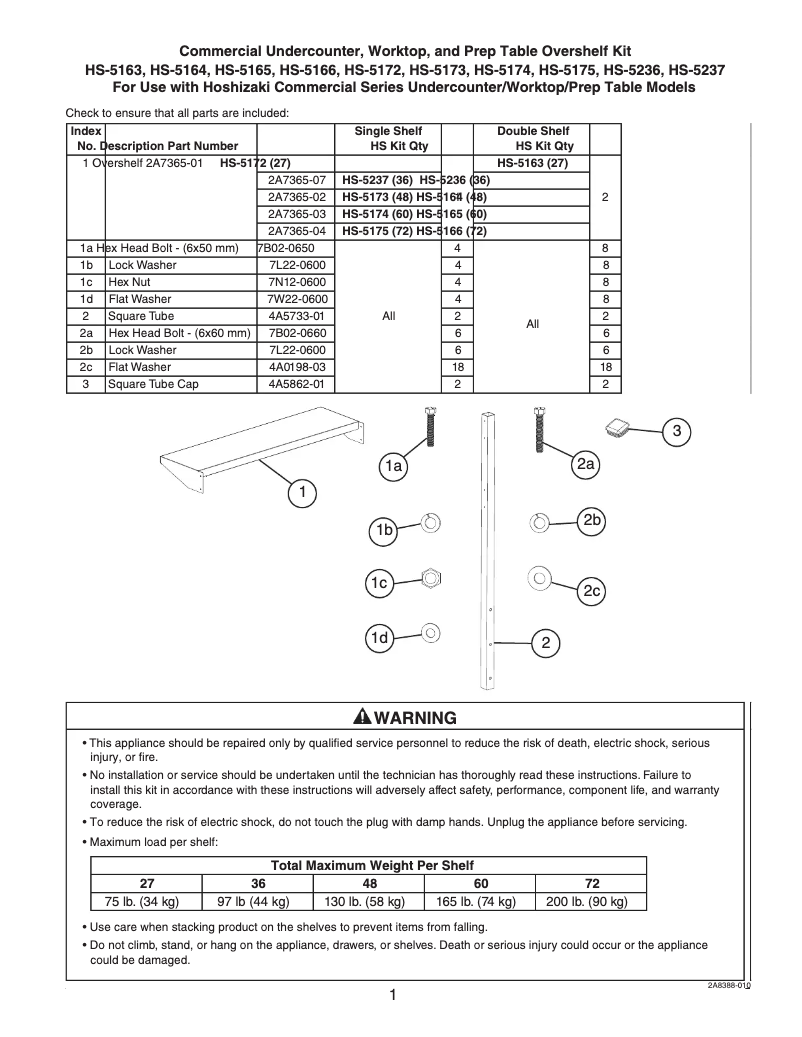 Image de la première page du manuel de l'appareil Commercial HS-5172
