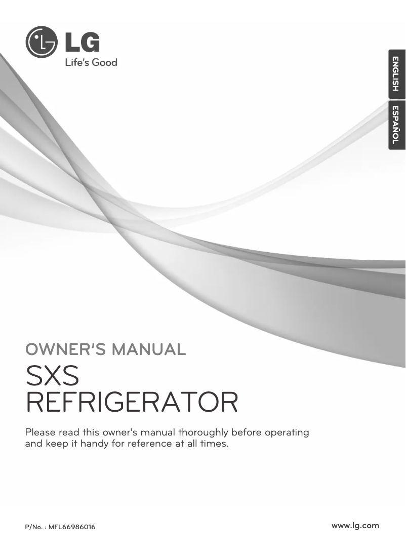 Page 1 de la notice Manuel utilisateur LG GR-P267FLN