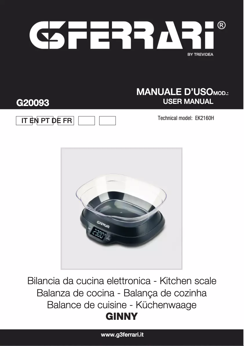 Page 1 de la notice Manuel utilisateur G3 Ferrari Ginnyv G20093