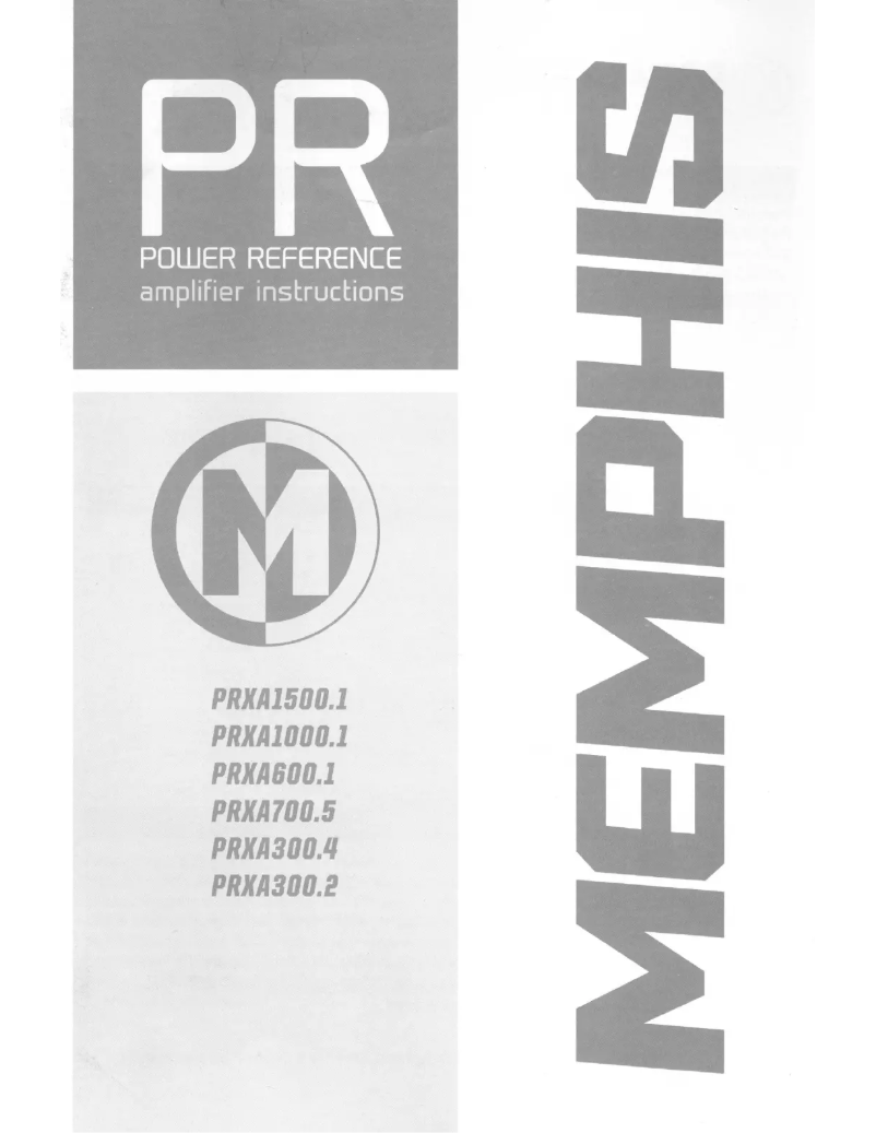 Page n°1 - Manuel utilisateur Memphis Audio PRXA700.5