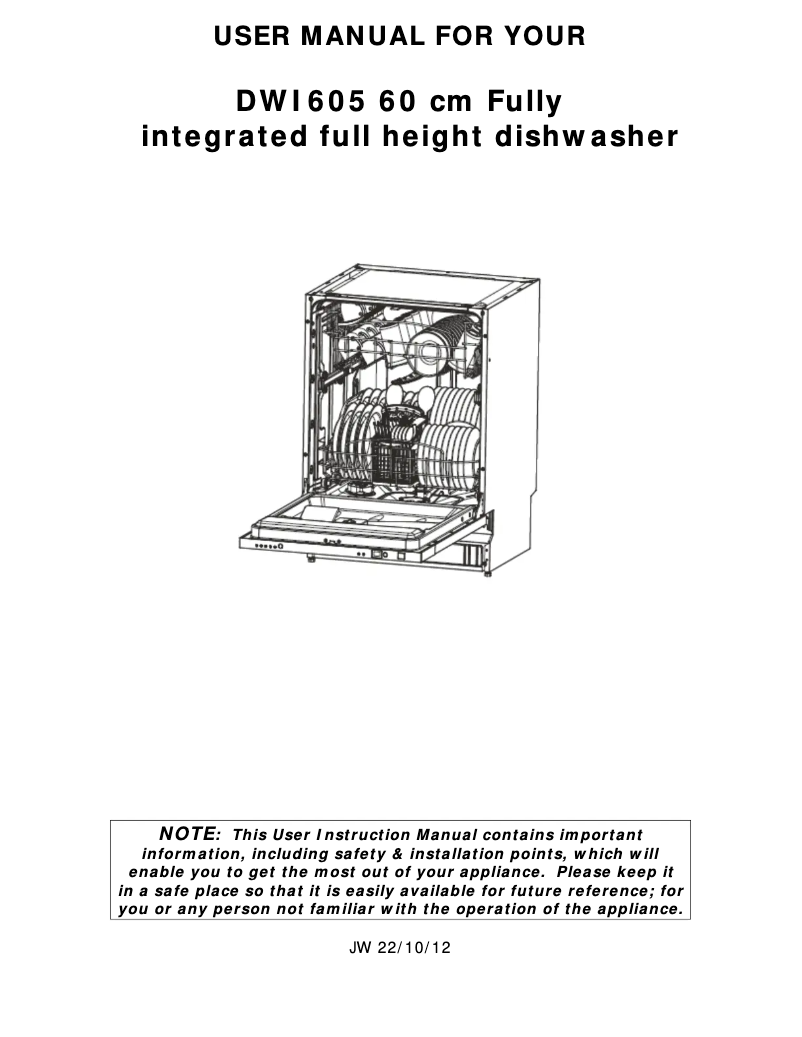 Page n°1 - Manuel utilisateur Teka DWI 605