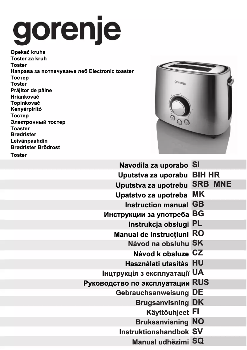 Page n°1 - Manuel utilisateur Gorenje BKTS02S