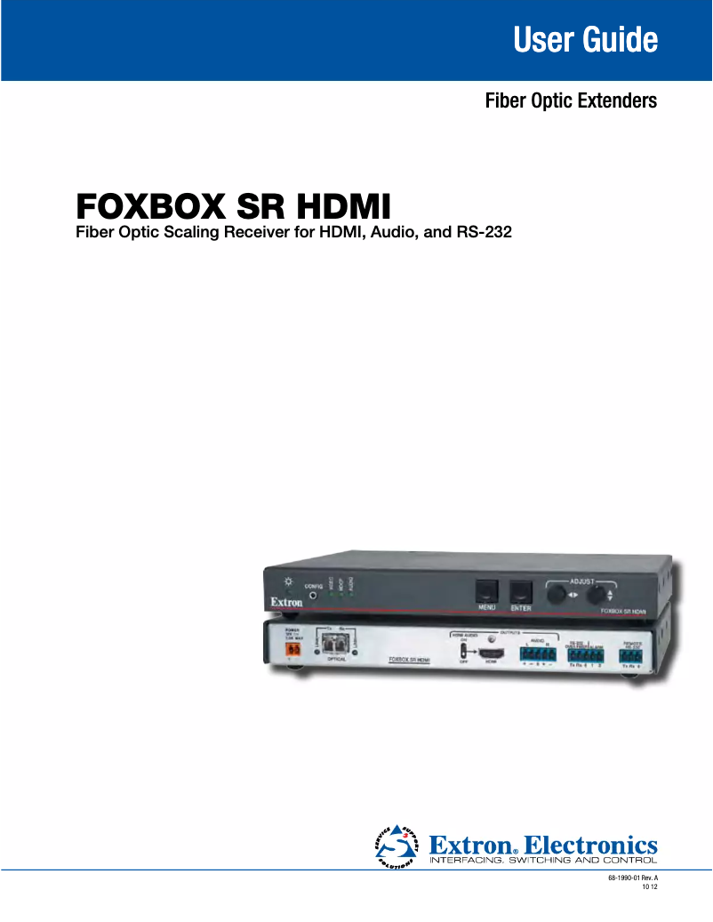 Page n°1 - Manuel utilisateur Extron FOXBOX SR HDMI SM