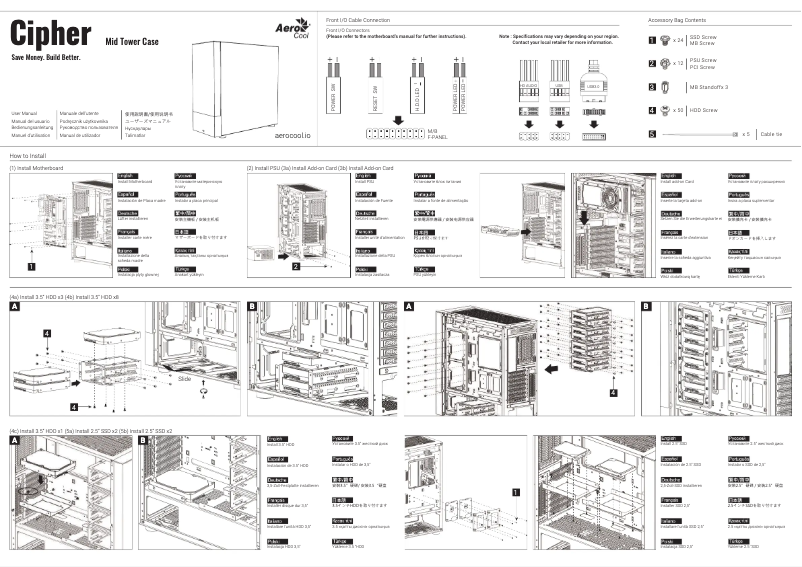 Page 1 de la notice Manuel utilisateur AeroCool Cipher