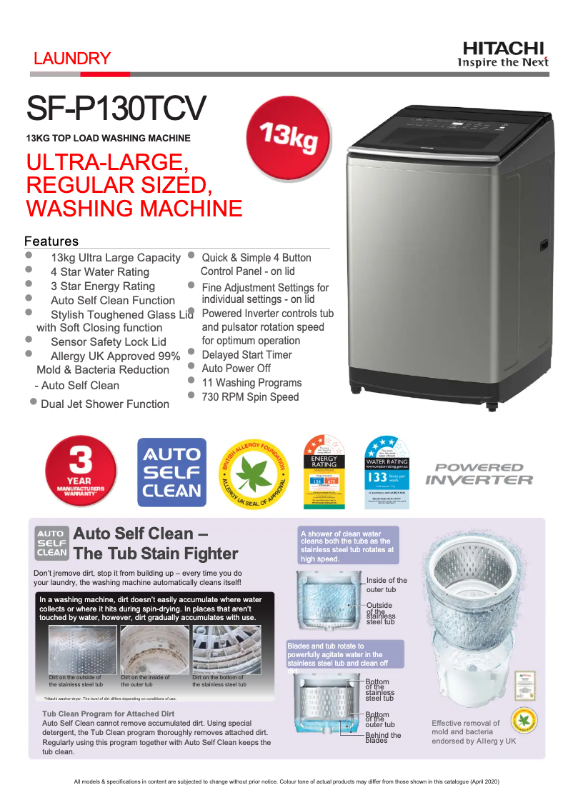 Image de la première page du manuel de l'appareil SF-P130TCV