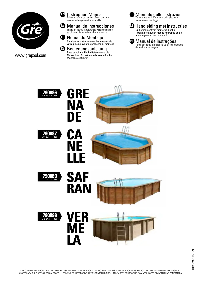 Page 1 de la notice Manuel utilisateur Gre 790087